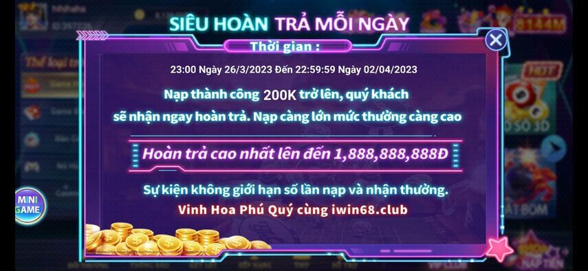 Sự Kiện tuần lễ vàng iwin tưng bừng diễn ra 